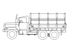 دانلود بلوک اتوکد کامیون از سه نما | آبجکت اتوکد دو بعدی