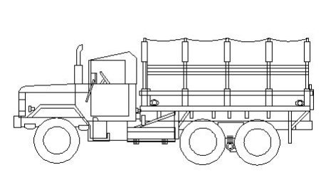 دانلود بلوک اتوکد کامیون از سه نما | آبجکت اتوکد دو بعدی