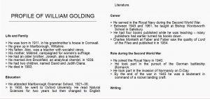 PROFILE OF WILLIAM GOLDING